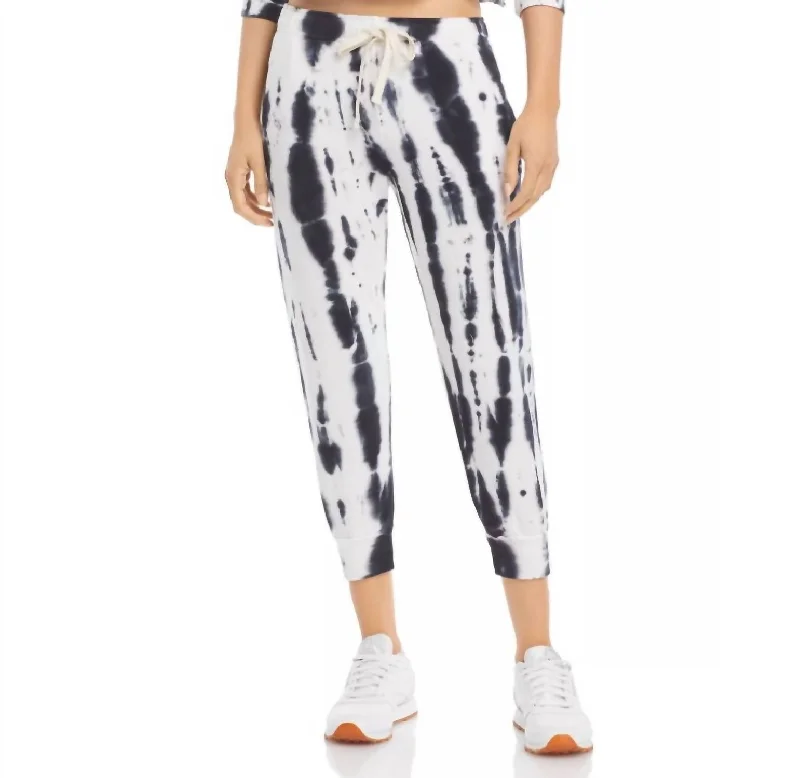 Tight trousers for women with decorative buttons and flattering silhouette for day wear -Painter Super Soft Sweatpants In Faded Black Tie Dye