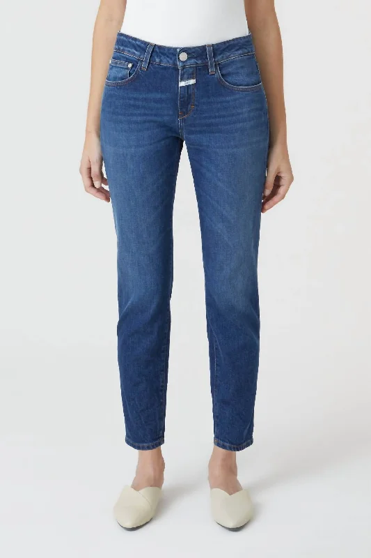 High-waisted tight trousers for women with belt loops for added style -Baker Jean In Dark Blue