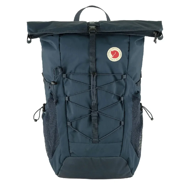 Durable travel backpack with multiple storage compartments -Fjallraven Abisko Hike Foldsack Navy