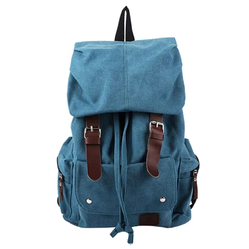 Roll-top backpack for versatile waterproof protection -Vintage Canvas Traveler School Backpack