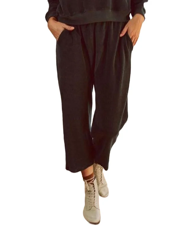 Stretchy tight trousers for women with soft fabric and flexible fit -Microterry Pajama Sweatpant In Dark Navy