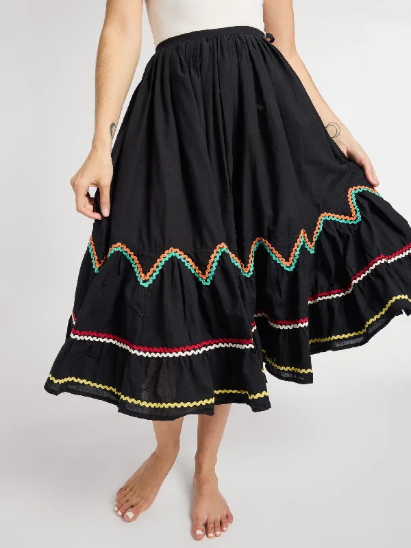 A-line Dresses for Flattering -Amalie Skirt in Black