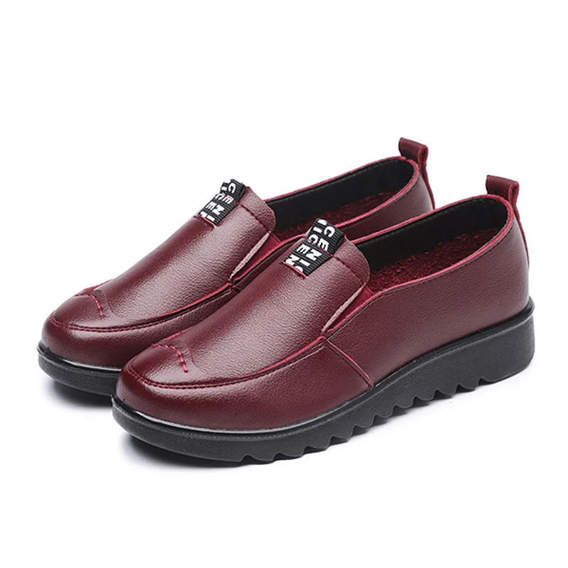 Loafers for women with open-toe design and sleek, polished finish-Women Flat Casual Breathable Shoes Leather Slip on Loafers