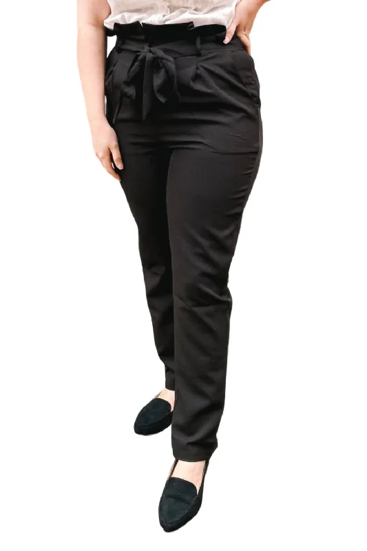 Tailored fit tight trousers for men with sharp pleats and slim leg for office wear -Jacqueline Pant In Black