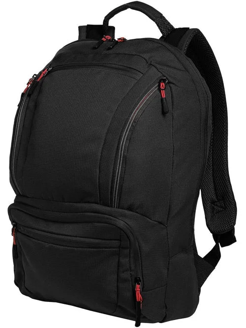 Durable travel backpack with multiple storage compartments -Port Authority Cyber Backpack