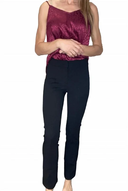 Fashion-forward tight trousers for women with metallic sheen and edgy design -Women's Working Girl Pants In Black