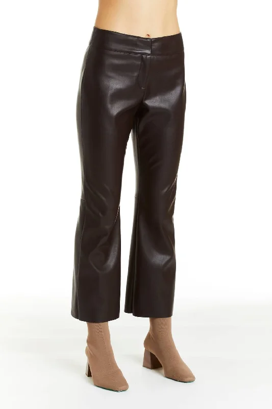 Fashion-forward tight trousers for women with metallic sheen and edgy design -Riley Pant In Chocolate