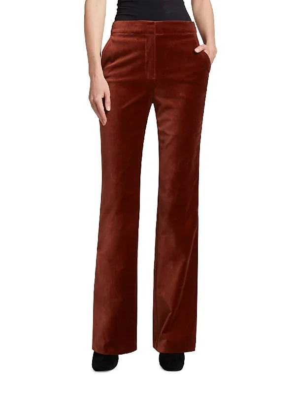 Soft stretch tight trousers for men with comfortable waistband for all-day wear -Blake Flare Trouser In Mahogany