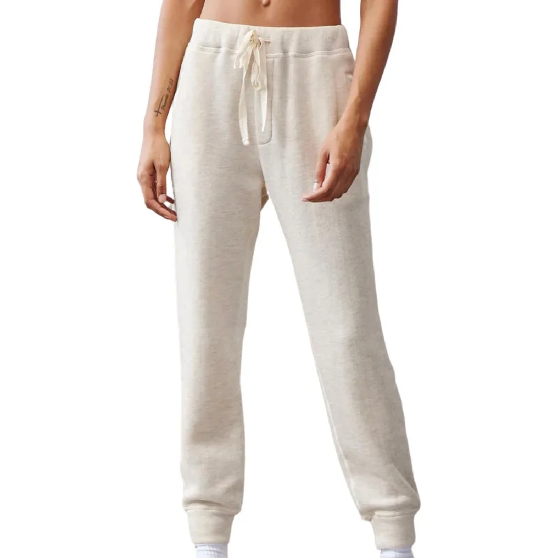 Soft stretch tight trousers for men with comfortable waistband for all-day wear -Women's Halsey Easy Sweatpant In Heather Oat