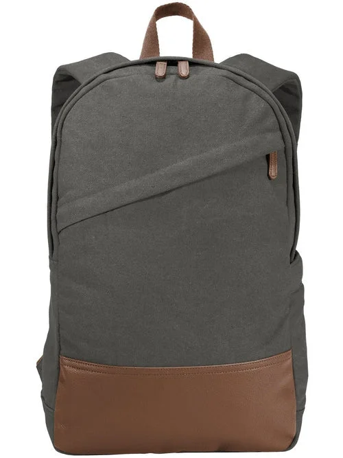 Compact daypack backpack for short weekend trips -Port Authority Cotton Canvas Backpack