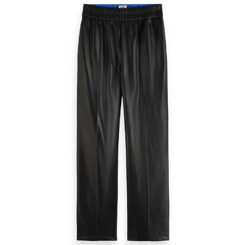 Stretch tight trousers for women with deep waistband for extra comfort and fit -Estelle Jogger In Black