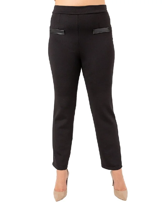 High-waisted tight trousers for women with pleated front and polished design -LARANOR Pant