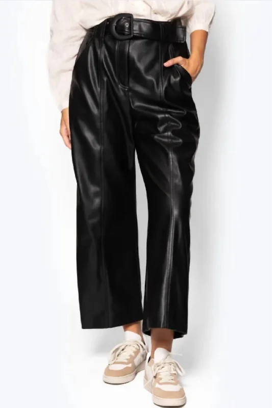 Casual tight trousers for women with cotton blend fabric for easy everyday wear -Joy Pant In Noir