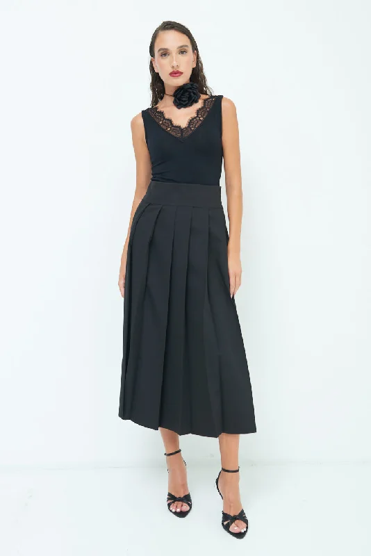 Casual Dresses for Everyday -High-waisted pleated midi skirt wholesale