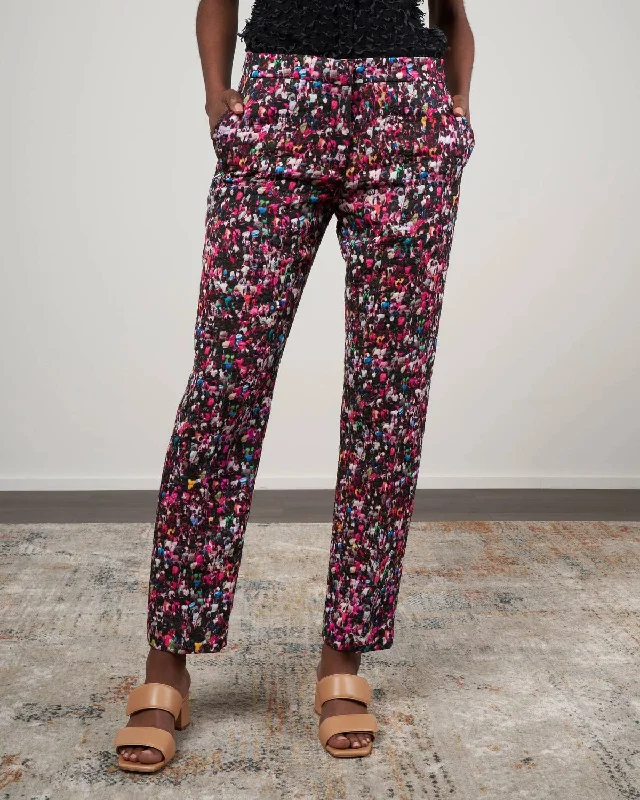 High-waisted tight trousers for women with tapered leg and vintage-inspired design -Poumas Pants In Fuchsia