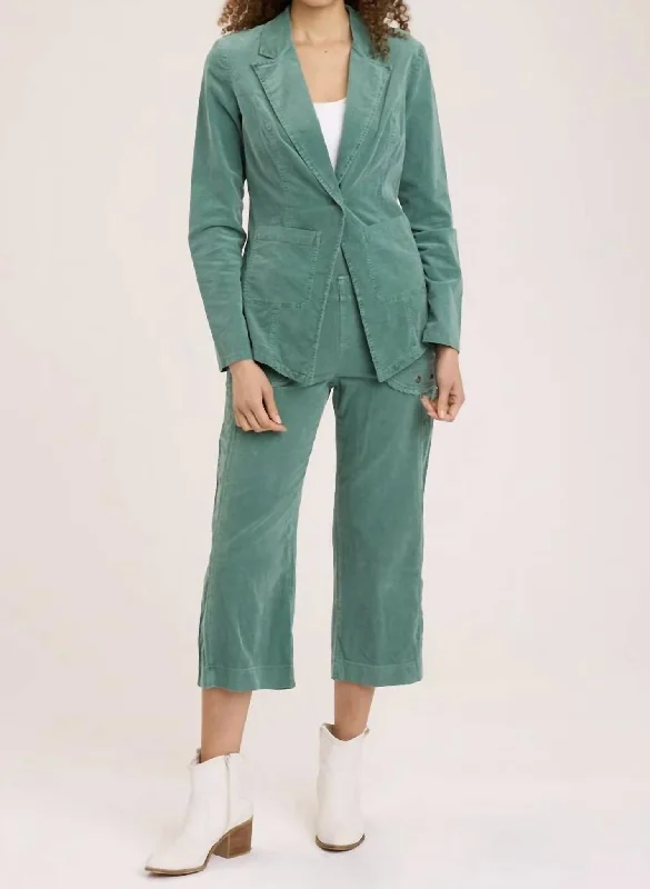 High-waisted tight trousers for women with slimming silhouette and smooth fit -Cord Trumble Crop Pant In Juneau Pigment