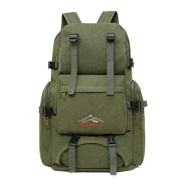 Casual denim backpack for everyday casual outings -60L Large Canvas Camping Hiking Backpack