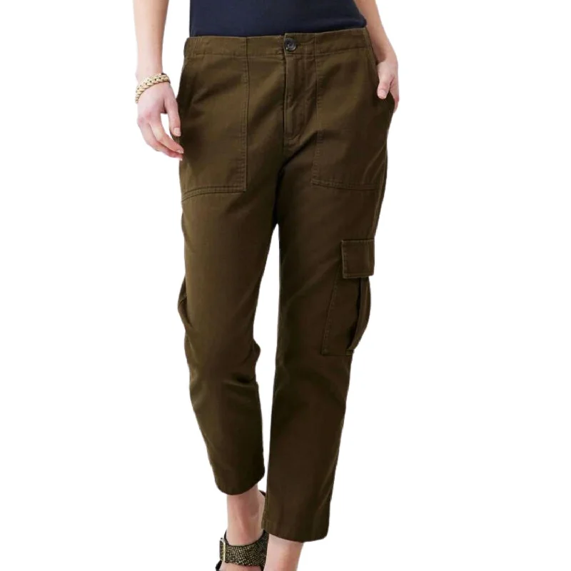 Tight trousers for men with stretch fabric and slim, modern cut -Charlie Cargo Pant In Olive