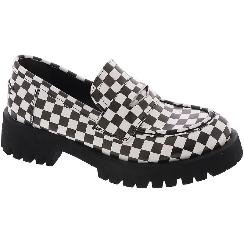 Fashionable loafers for women with bold patterns and artistic finishes-Steve Madden Womens Lawrence Lugged Sole Platform Loafers