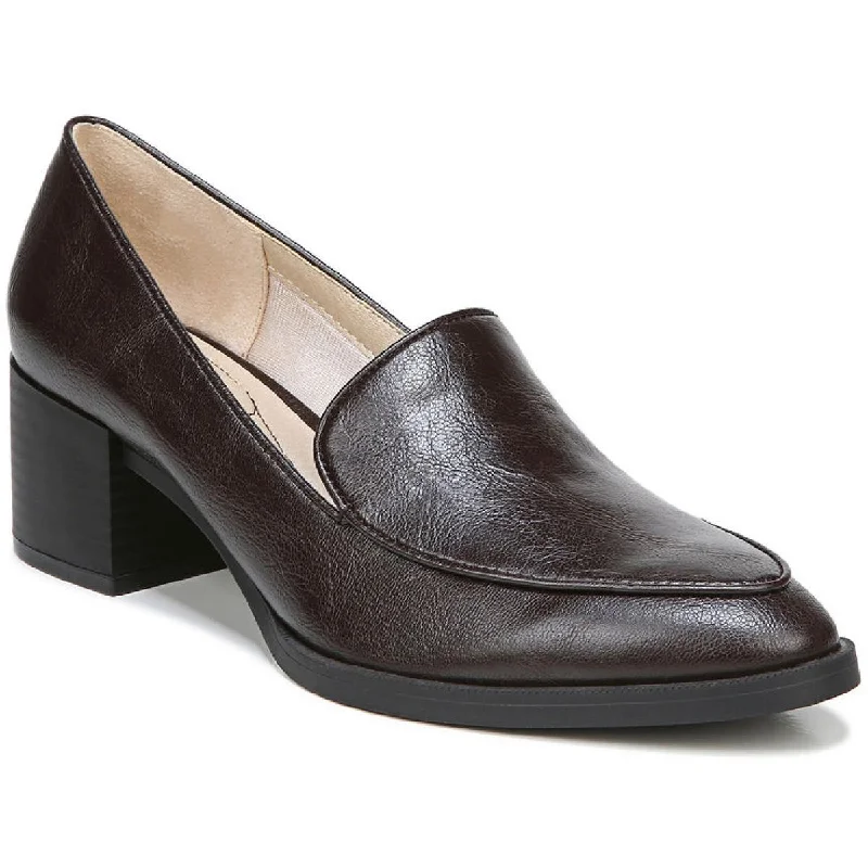 Loafers for women with open-toe design and sleek, polished finish-LifeStride Womens Devyn Block Heel Slip On Loafers