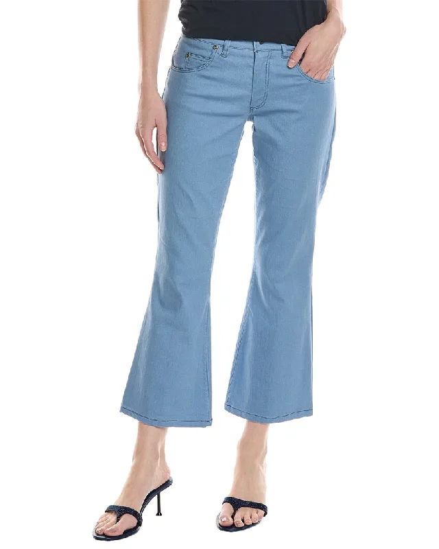 Soft stretch tight trousers for men with comfortable waistband for all-day wear -Lola & Sophie Blue Crop Flare Jean