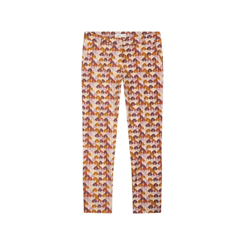 High-waisted tight trousers for women with slimming silhouette and smooth fit -Leaves Trouser In Multi