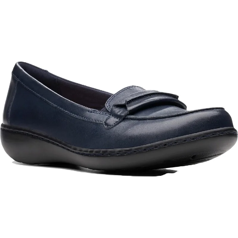 Stylish loafers for men with minimalist design and sleek finish-Clarks Womens Ashland Lily Leather Slip On Loafers