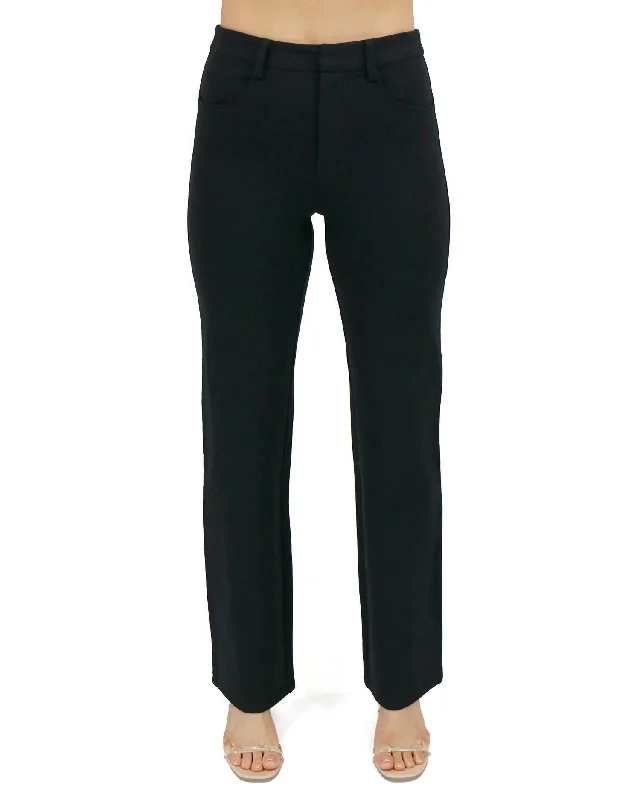 Sporty tight trousers for men with elastic waistband and athletic cut for movement -Fab-Fit Work Pants In Black