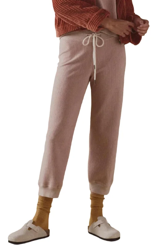 Tight trousers for men with tapered legs and sharp, tailored finish -The Corduroy Lantern Pant In Heirloom Pink