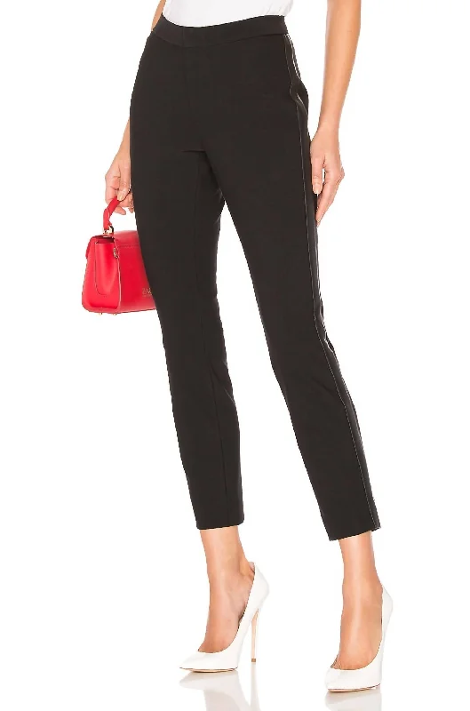 Printed tight trousers for women with bold patterns and eye-catching designs -Side Strap Trouser In Black