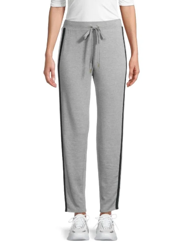 Versatile tight trousers for women with fold-over waist for adjustable comfort -Porthole Fleece Pants In Fog