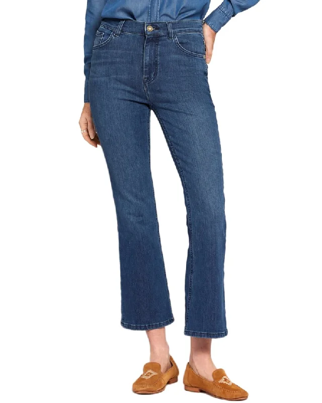 Casual tight trousers for women with comfy waistband and minimalistic style -Current/Elliott The Boulevard Vista Bootcut Jean