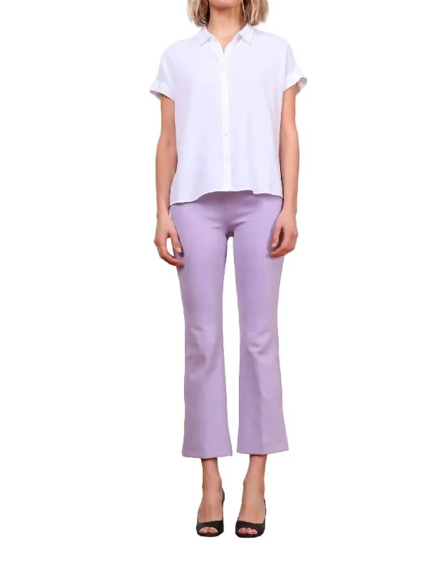 Loose-fit tight trousers for women with high waist and casual, comfortable style -Leo Freedom Pants In Lavender