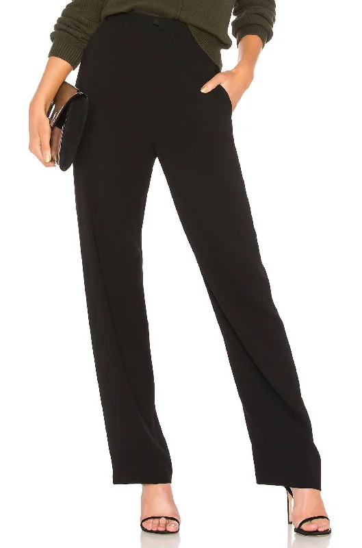 Tight fit trousers for women with ankle-length design and modern appeal -High Waist Straight Pant In Black