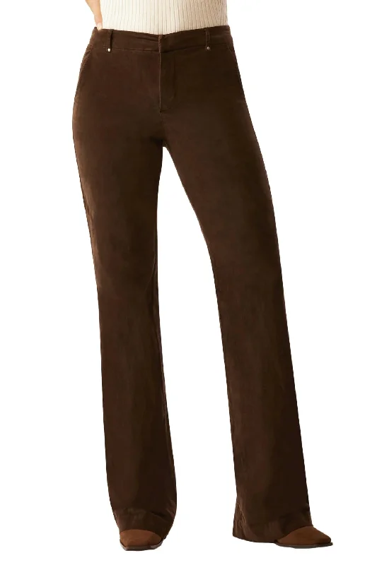 Leather tight trousers for women with edgy design and fashion-forward style -Hudson Flare Leg Pant In Chocolate