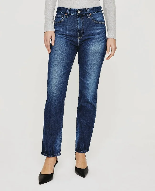 High-waisted tight trousers for women with slimming silhouette and smooth fit -Saige High Rise Straight Jeans In Gondola