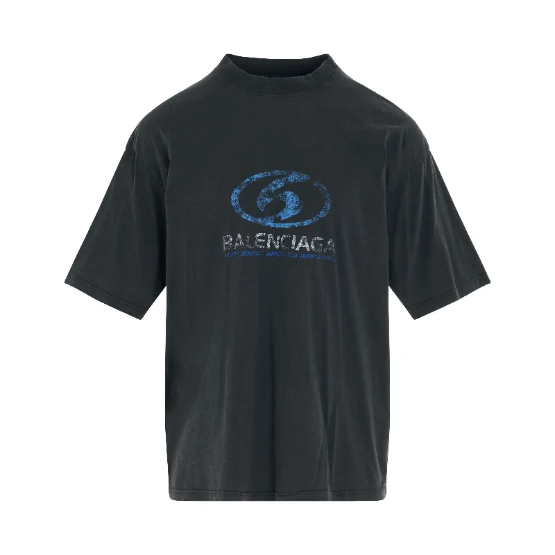 Durable travel backpack with multiple storage compartments -Surfer Logo T-Shirt in Faded Black/Blue