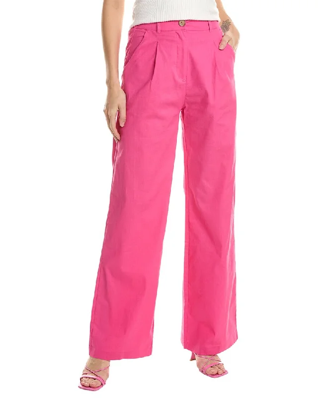 High-waisted tight trousers for women with tapered leg and vintage-inspired design -HL Affair Pleated Pant