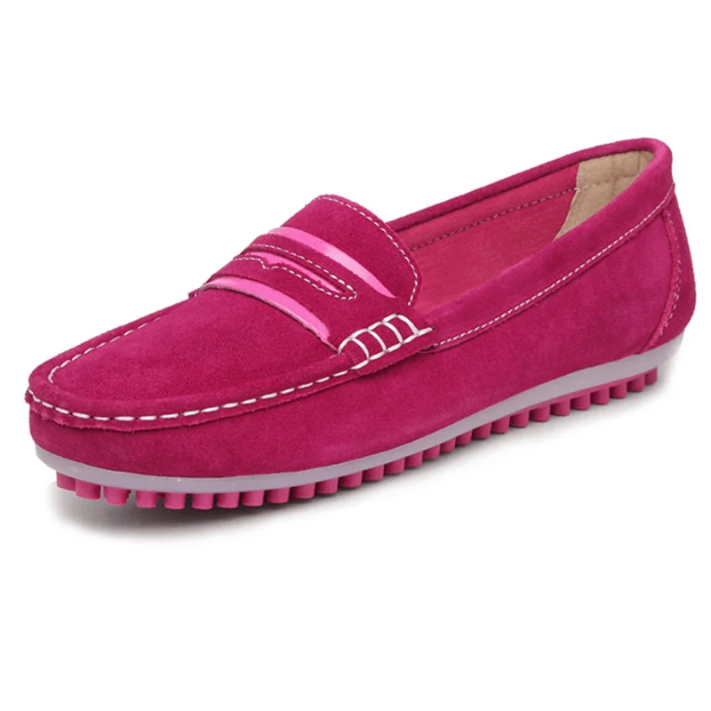 Comfortable loafers for women with foam-padded insoles for all-day wear-Women Casual Flat Shoes Color Flats Slip on round Toe Loafers