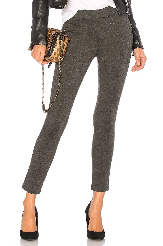 High-rise tight trousers for women with pleated front and classic look -Pin Tuck Pant In Charcoal Grey