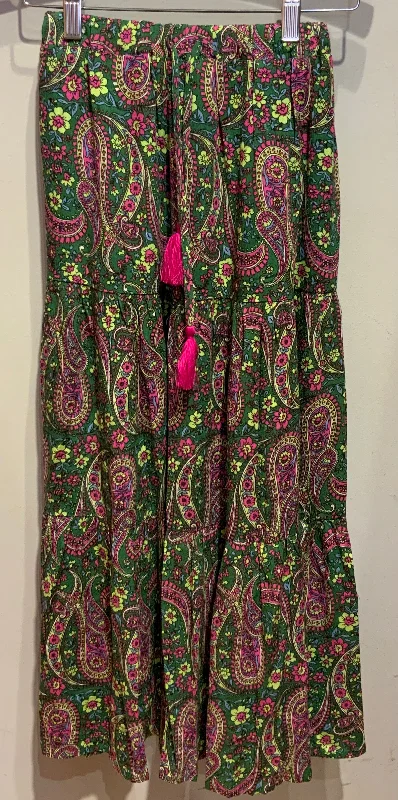 Silk Dresses for Luxurious -Green Paisley Esme Skirt