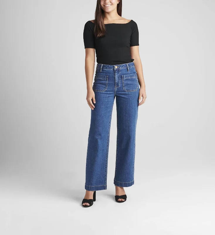 High-waisted tight trousers for women with elastic waistband for added comfort -Sophia High Rise Wide Leg Jean In Berkeley