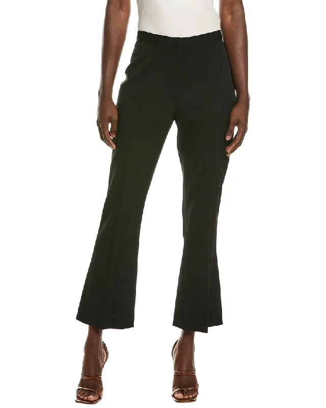 Soft wool tight trousers for women with cozy, refined fabric for cold weather -Oscar de la Renta Skinny Flare Silk-Lined Wool-Blend Pant