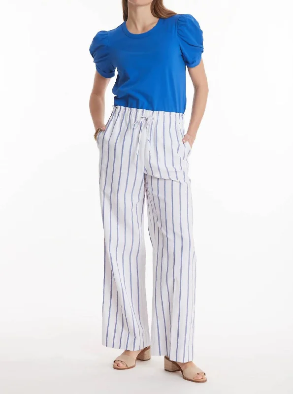 Tight trousers for women with vertical stripes and slimming effect for a sleek look -Palmer Rail Stripe Pant In Multi