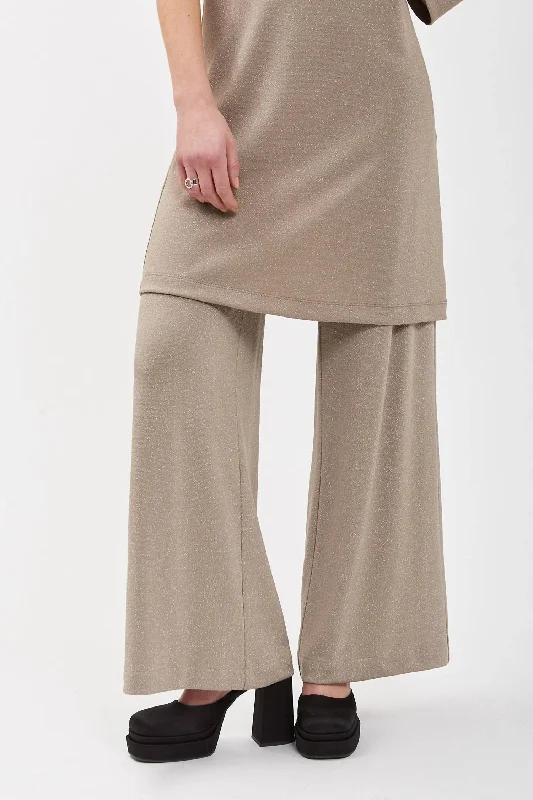 Skinny fit tight trousers for women with minimalistic design for clean look -Palazzo Pants In Champagne