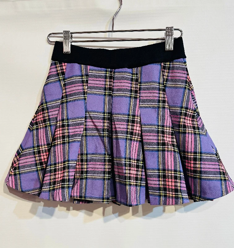 Vintage Dresses for Nostalgia -FBZ Plaid Pleated Skirt Purple