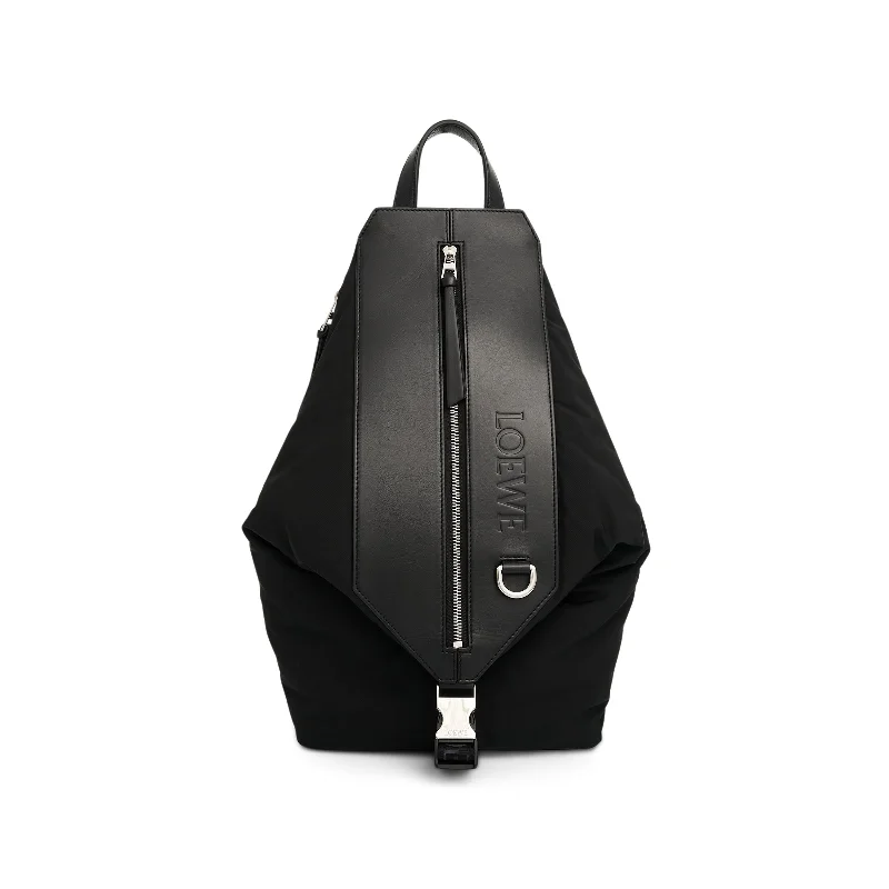 Eco-conscious backpack with sustainable fabric choices -Convertible Puffer Backpack in Black