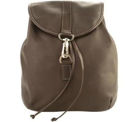 Fashion-forward backpack for bold street style -Piel Leather Medium Drawstring Backpack