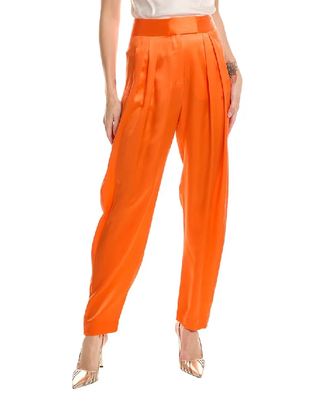 Bright colored tight trousers for women with striking hues for bold statement -THE SEI Silk Tapered Trouser