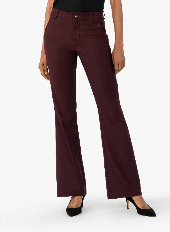 Stylish tight trousers for men with tapered leg and contemporary look -Ana High Rise Flare Trouser In Raisin